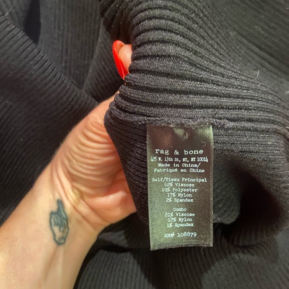 Rag & Bone long sleeve v-neck knit mini dress with back cut-out - Picture 10 of 11